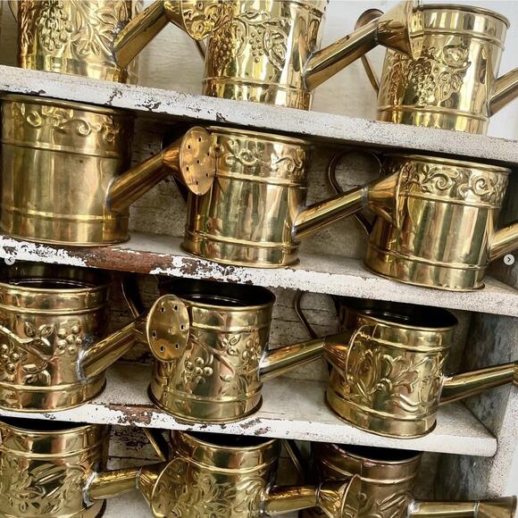 Vintage Hosley Mini Watering Can Solid Brass 1990s Bridal Baby Shower CHOICE ONE - Picture 5 of 8